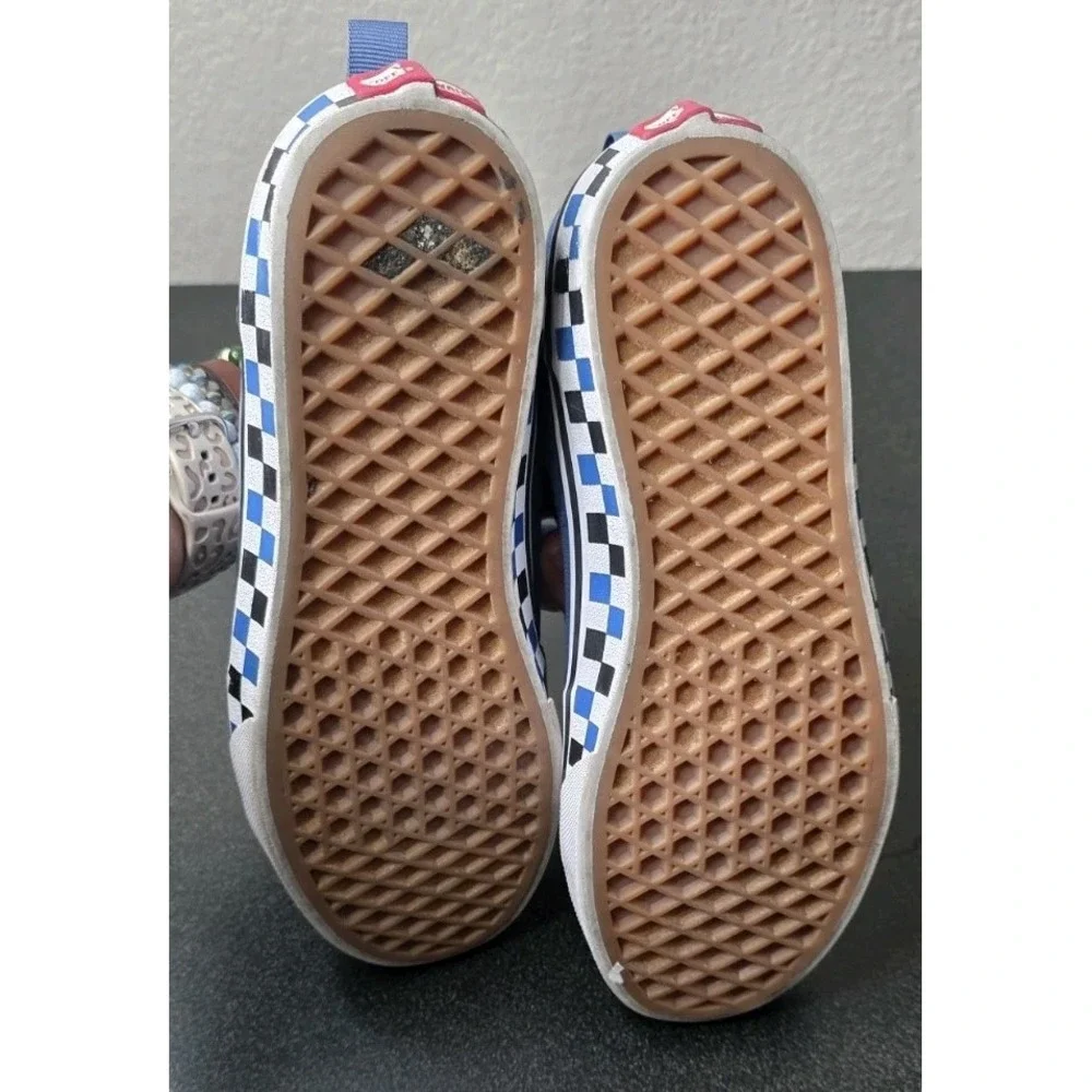 Vans Blue Sneaker Checkerboard Sidewall Skateboard Kids 5 Youth Moto Y2K